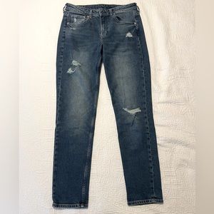 Mildly distressed boyfriend jeans